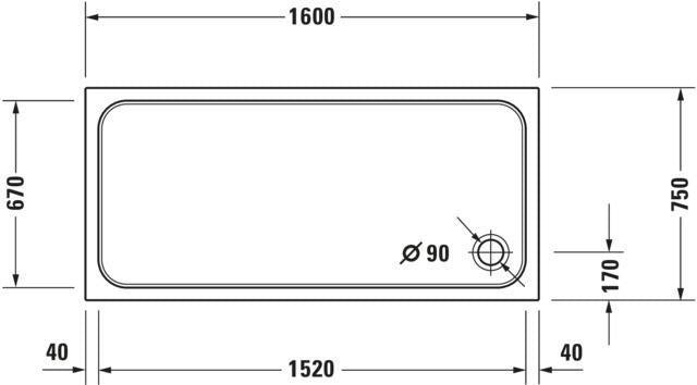 DURAVIT D-Code Duschwanne 1100x750x85 mm Weiß Sanitäracryl Rechteckig