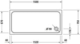 DURAVIT D-Code Duschwanne 1100x750x85 mm Weiß Sanitäracryl mit Antislip – Rechteckig