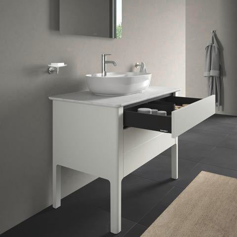 Duravit Luv Waschtischunterbau bodenstehend 938 mm mit Schubkasten und Auszug in Weiß Seidenmatt