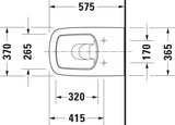 DURAVIT DuraStyle Stand-WC 575 mm Tiefspüler, Abgang waagerecht, WonderGliss, weiß