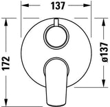 DURAVIT Duravit No.1 Einhebelmischer Unterputz Set Keramikmischsystem mit Umstellventil Chrom
