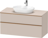DURAVIT D-Neo Konsolenwaschtischunterbau 1200 mm Eiche Schwarz Matt mit Bronze Griff