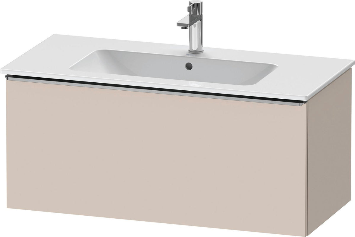 Duravit D-Neo Waschtischunterbau 1010 mm, 1 Auszug, Weiß Matt, Griff Bronze Gebürstet, Wandhängend