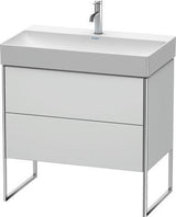 Duravit XSquare Waschtischunterbau 784 mm mit integriertem Fußgestell in Eiche silber-matt