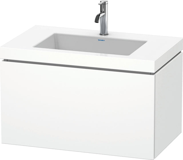 Duravit L-Cube c-bonded Waschtischset wandhängend 800 mm weiß mit Tip-on und Soft-Close