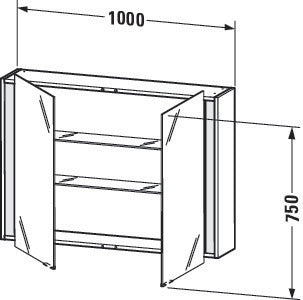 Duravit Ketho Spiegelschrank 1000 mm weiß matt – LED, Sensorschalter, 2 Türen