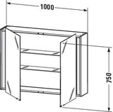 Duravit Ketho Spiegelschrank 1000 mm weiß matt – LED, Sensorschalter, 2 Türen
