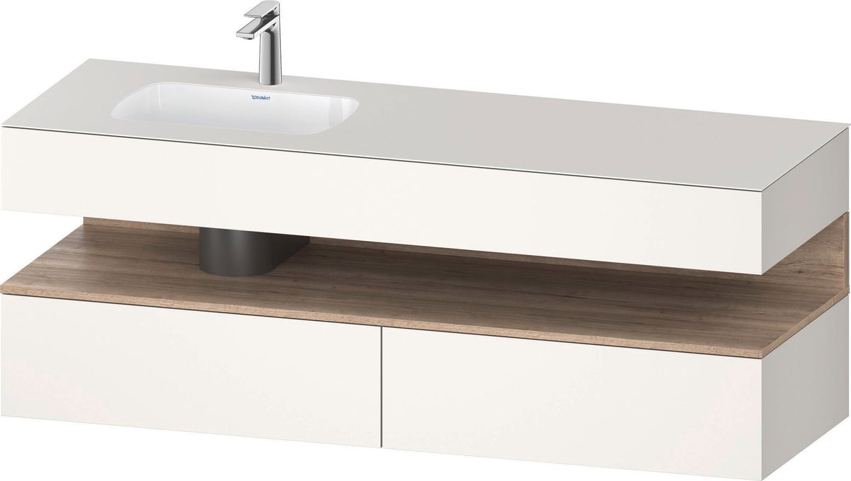 DURAVIT Qatego Studio F. A. Porsche Einbauwaschtisch mit Konsolenwaschtischunterbau 1600 mm Weiß Matt