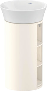 Duravit White Tulip Waschtischunterbau bodenstehend, 410 mm, Amerikanisch Nussbaum / Taupe Hochglanz, 3 offene Fächer, von Philippe Starck