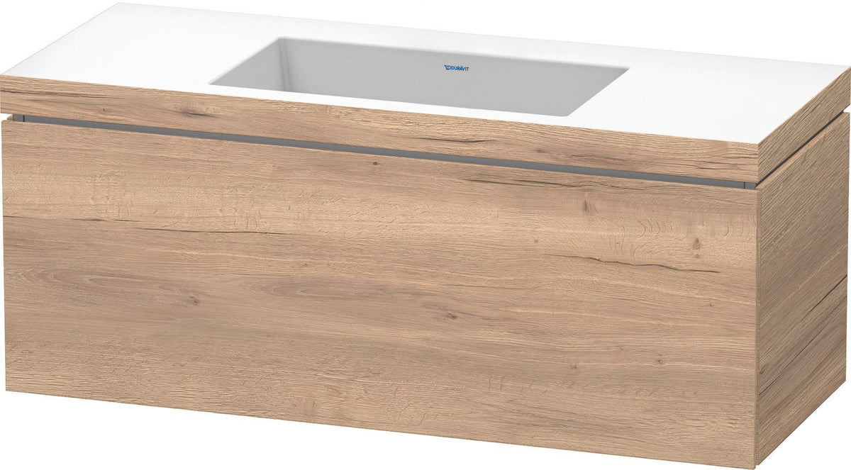 DURAVIT L-Cube c-bonded Waschtischset Eiche Wandhängend 1200 mm mit Tip-on Technik