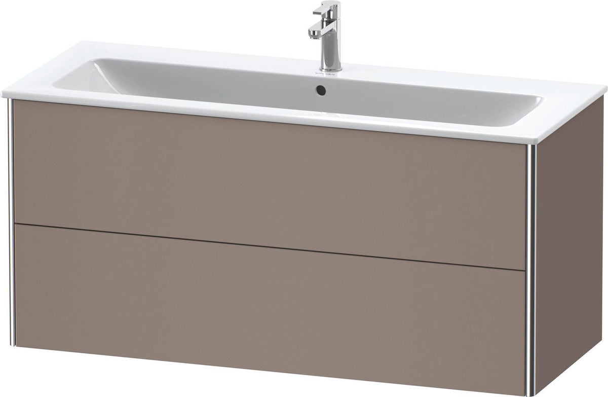 DURAVIT XSquare Waschtischunterbau 1210 mm, 2 Schubkästen, Basalt Matt, wandhängend