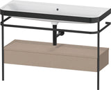 Duravit Happy D.2 c-bonded Waschtischset 1175 mm mit Metallkonsole & Schubkasten in Taupe