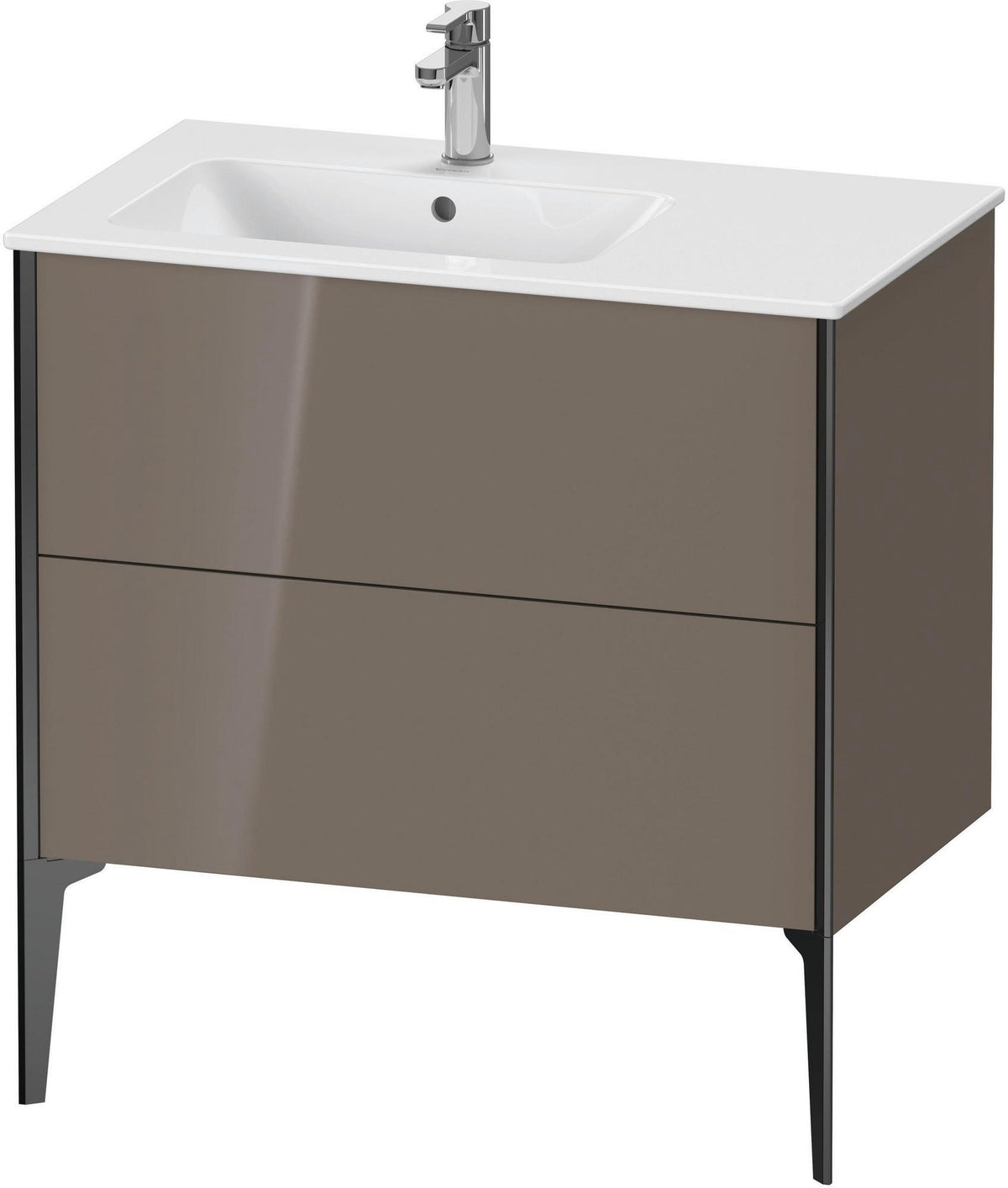 Duravit XViu Waschtischunterbau bodenstehend 810 mm mit 2 Auszügen, weiß matt, Tip-On Technik