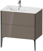 flannel grey hochglanz / Mitteldichte Faserplatte (MDF) / Ausz.schwarz