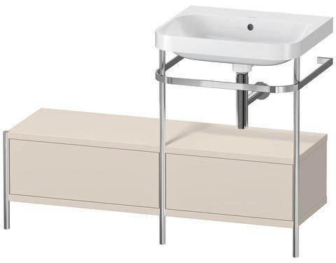 Duravit Waschtischset Happy D.2 Plus 1200x490mm taupe supermatt – Einrichtungssystem Nussbaum rechts