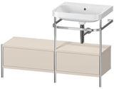 Duravit Waschtischset Happy D.2 Plus 1200x490mm taupe supermatt – Einrichtungssystem Nussbaum rechts
