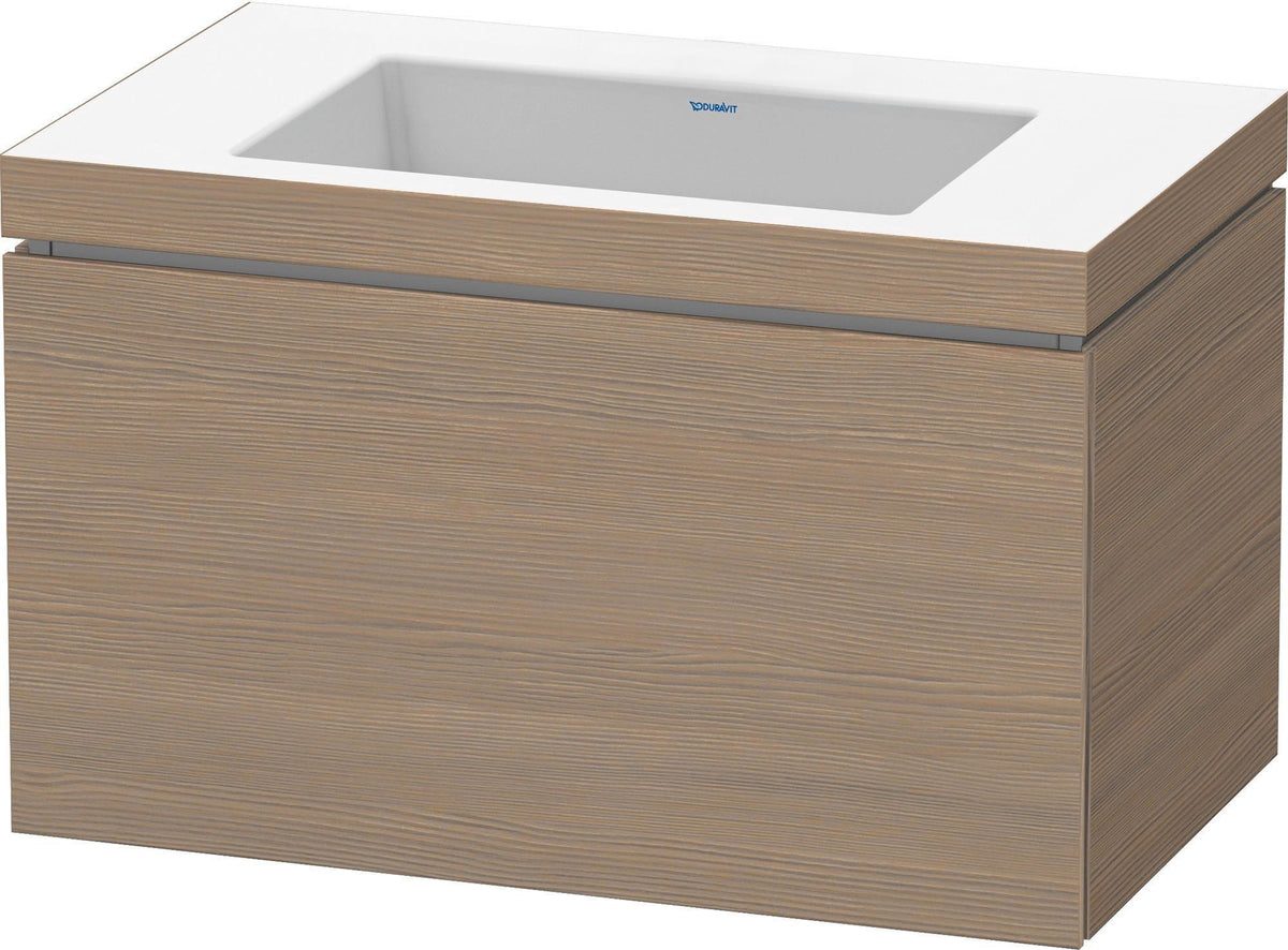 Duravit L-Cube Waschtischset 800 mm mit Vero Air, Amerik. Nussbaum, wandhängend, c-bonded