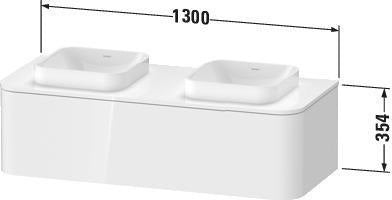 Duravit Happy D.2 Konsolenwaschtischunterbau 1300 mm taupe supermatt mit Tip-On und LED