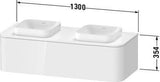Duravit Happy D.2 Konsolenwaschtischunterbau 1300 mm taupe supermatt mit Tip-On und LED