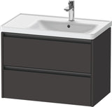 DURAVIT Ketho.2 Waschtischunterbau 784 mm wandhängend, betongrau matt, 2 Schubkästen, Becken rechts