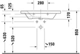 DURAVIT DuraStyle Möbelwaschtisch 800 mm mit Überlauf und 1 Hahnloch, weiß