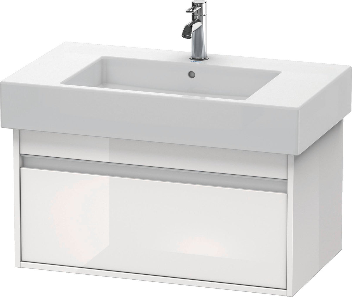 Duravit Ketho Waschtischunterbau 800 mm wandhängend, 1 Auszug, weiß matt – mit Soft-Close