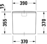 DURAVIT DuraStyle Spülkasten weiß – Dual Flush, Anschluss unten links, 390x170x370 mm