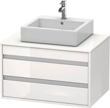 Duravit Ketho Waschtischunterbau 800 mm wandhängend, 2 Schubkästen, basalt matt