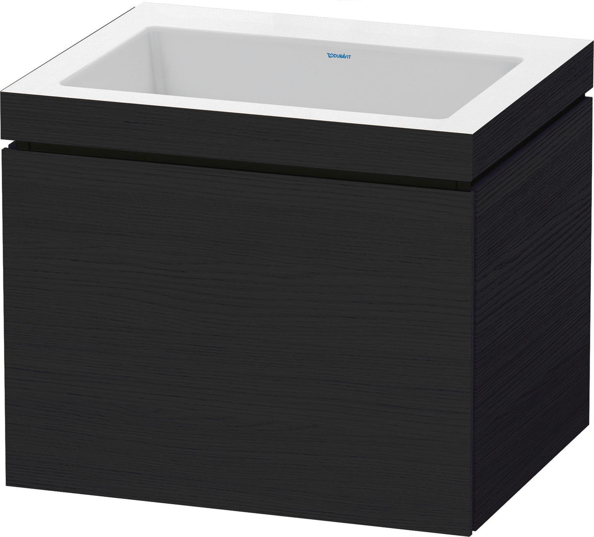 Duravit L-Cube c-bonded Waschtischset 600 mm Eiche Schwarz mit Vero Air Waschtisch und 1 Auszug