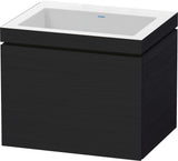 Duravit L-Cube c-bonded Waschtischset 600 mm Eiche Schwarz mit Vero Air Waschtisch und 1 Auszug