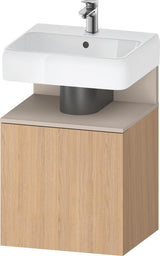 DURAVIT Qatego Waschtischunterbau 490 mm wandhängend, 1 Tür links, Weiß Matt mit Eiche Schwarz Nische