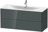 DURAVIT XViu Waschtischunterbau wandhängend 1210 mm, 2 Schubkästen, weiß matt – ohne Griff, mit Tip-On-Technik