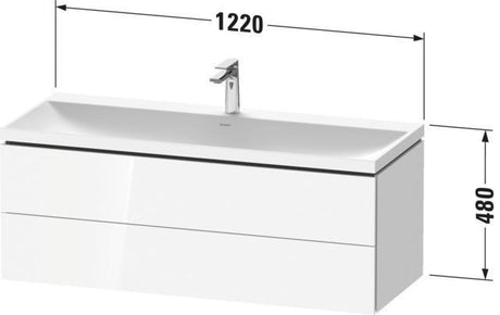 Duravit L-Cube Waschtischset 1200x480x480 mm Eiche Terra Matt mit Tip-on Technik