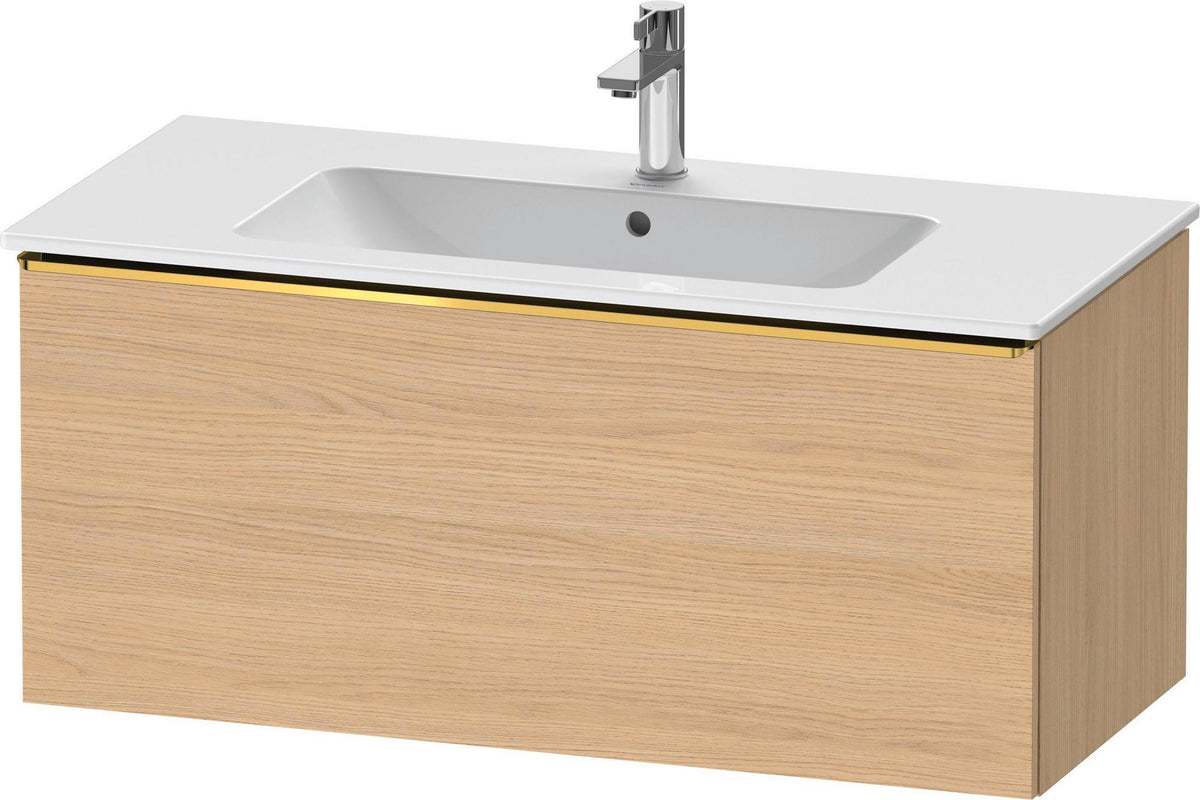 Duravit D-Neo Waschtischunterbau 1010 mm, 1 Auszug, Weiß Matt, Griff Bronze Gebürstet, Wandhängend