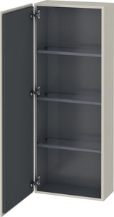 Duravit L-Cube Halbhochschrank 500 mm, 1 Tür links, betongrau matt, wandhängend, Soft-Close