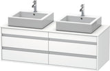 Duravit Ketho Waschtischunterbau 1400 mm wandhängend, 4 Schubkästen, weiß matt – für 2 Aufsatzwaschtische
