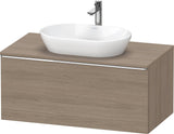 Duravit D-Neo Konsolenwaschtischunterbau 1000 mm Eiche Terra Matt mit 1 Auszug und Bronze Griff