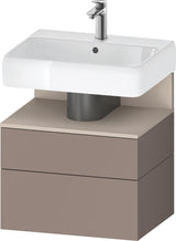 DURAVIT Qatego Waschtischunterbau 590 mm wandhängend, 1 Auszug, weiß Hochglanz, Nische Eiche Schwarz