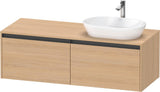Duravit Ketho.2 Konsolen-Waschtischunterbau 1400 mm Betongrau Matt mit 2 Auszügen