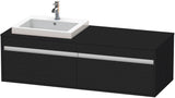 Duravit Ketho Waschtischunterbau 1400 mm wandhängend, 2 Auszüge, weiß matt, Becken links