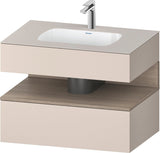 DURAVIT Qatego Einbauwaschtisch mit Konsolenwaschtischunterbau Eiche Terra & Weiß Matt 800 mm