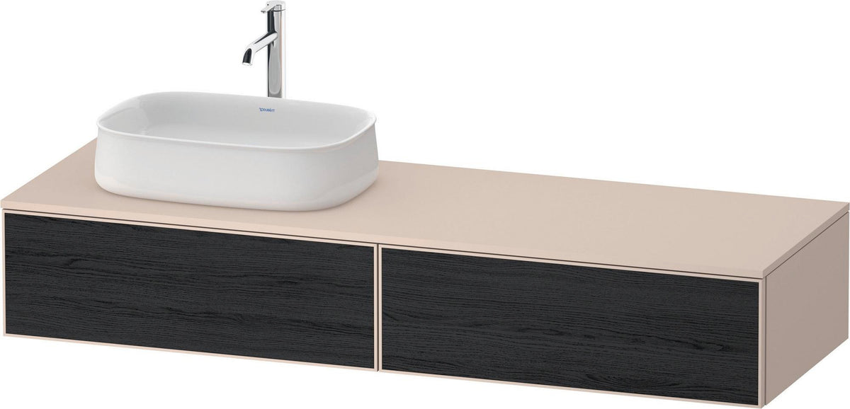 DURAVIT Zencha Konsolen-Waschtischunterbau 1600 mm Eiche Anthrazit mit 2 Auszügen