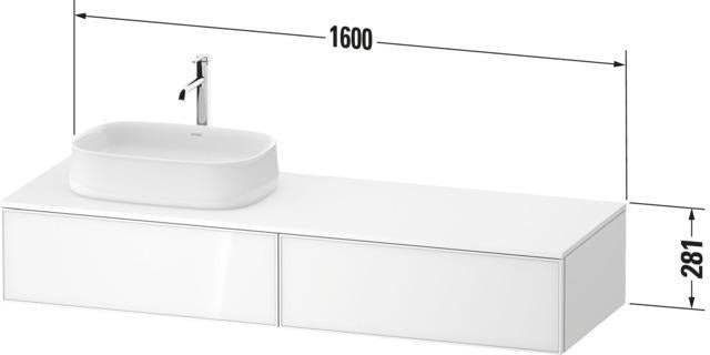 DURAVIT Zencha Konsolen-Waschtischunterbau 1600 mm Eiche Anthrazit mit 2 Auszügen