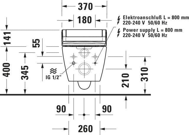 DURAVIT SensoWash Classic Dusch-WC-Sitz in Weiß – mit Fernbedienung, Beleuchtung und einstellbarer Duschstrahlstärke