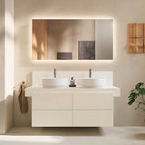 DURAVIT Balcoon Konsole 1400 mm mit Ausschnitt links – Elfenbein Matt