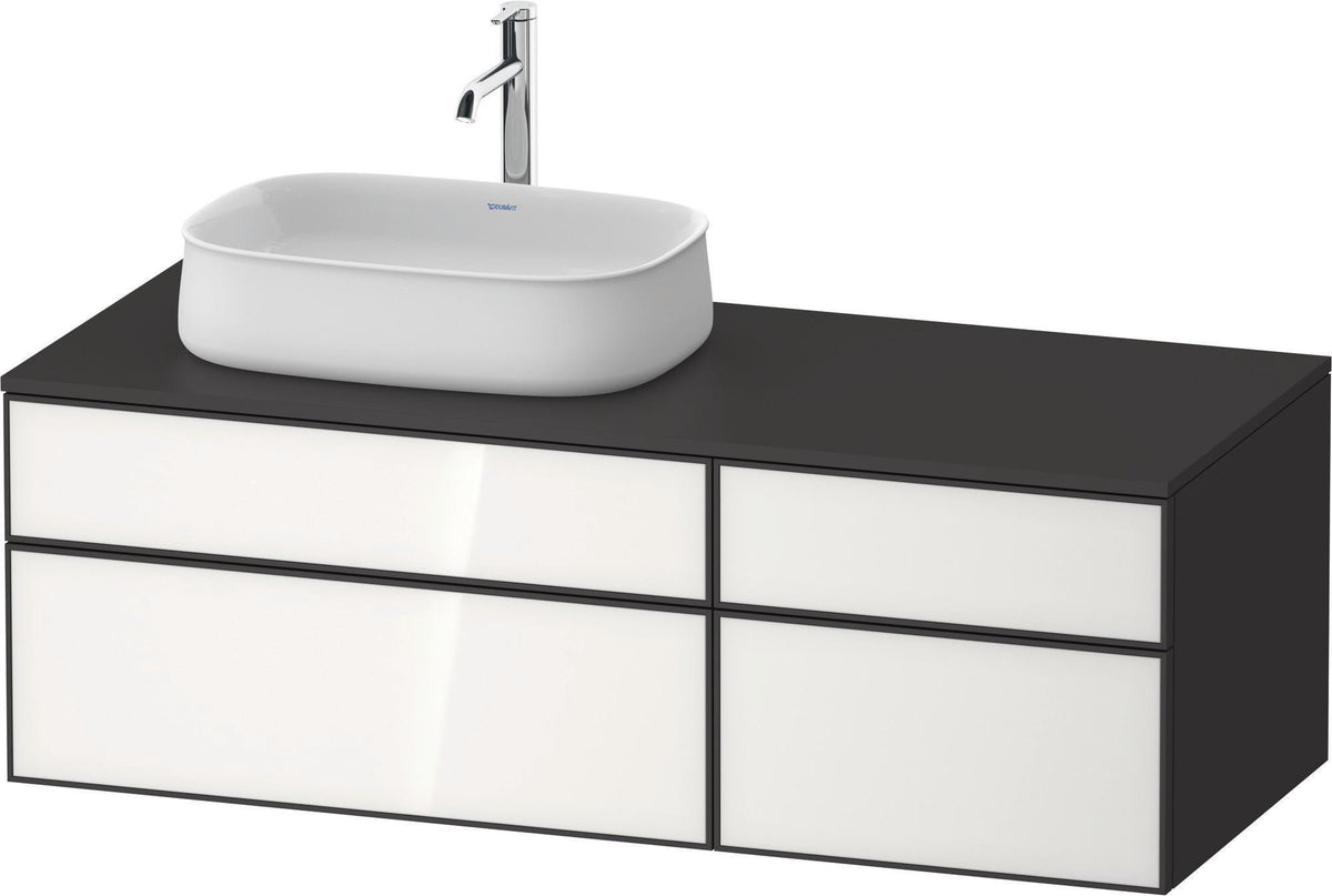 DURAVIT Zencha Konsolen-Waschtischunterbau 1300 mm Eiche Anthrazit mit 2 Auszügen