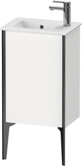 DURAVIT XViu Waschtischunterbau bodenstehend 594 mm weiß matt rechts – 1 Tür, Tip-On-Technik