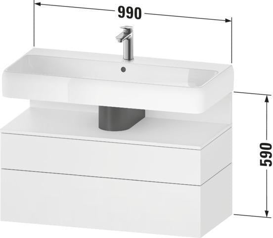 Duravit Qatego Waschtischunterbau 990 mm Eiche Terra Matt mit Tip-On Technik