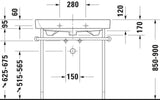 DURAVIT Happy D.2 Möbelwaschtisch 800 mm mit Überlauf, 1 Hahnloch, WonderGliss, weiß