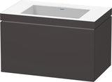DURAVIT L-Cube c-bonded Waschtischset 800 mm mit Vero Air, graphit matt, 1 Auszug